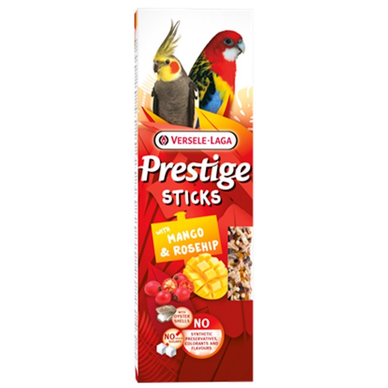 Sticks para periquitos grandes - Manga e rosa mosqueta
