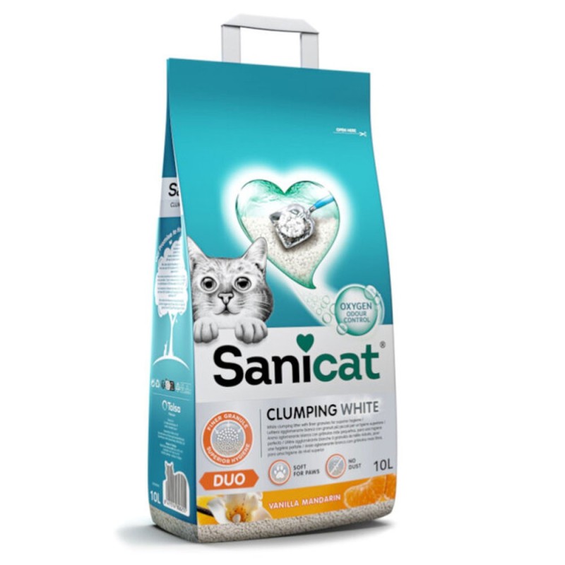 Areia aglomerante Sanicat Clumping White Duo