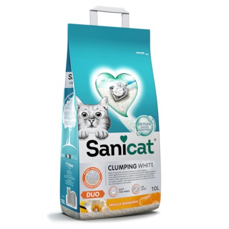 Areia aglomerante Sanicat Clumping White Duo