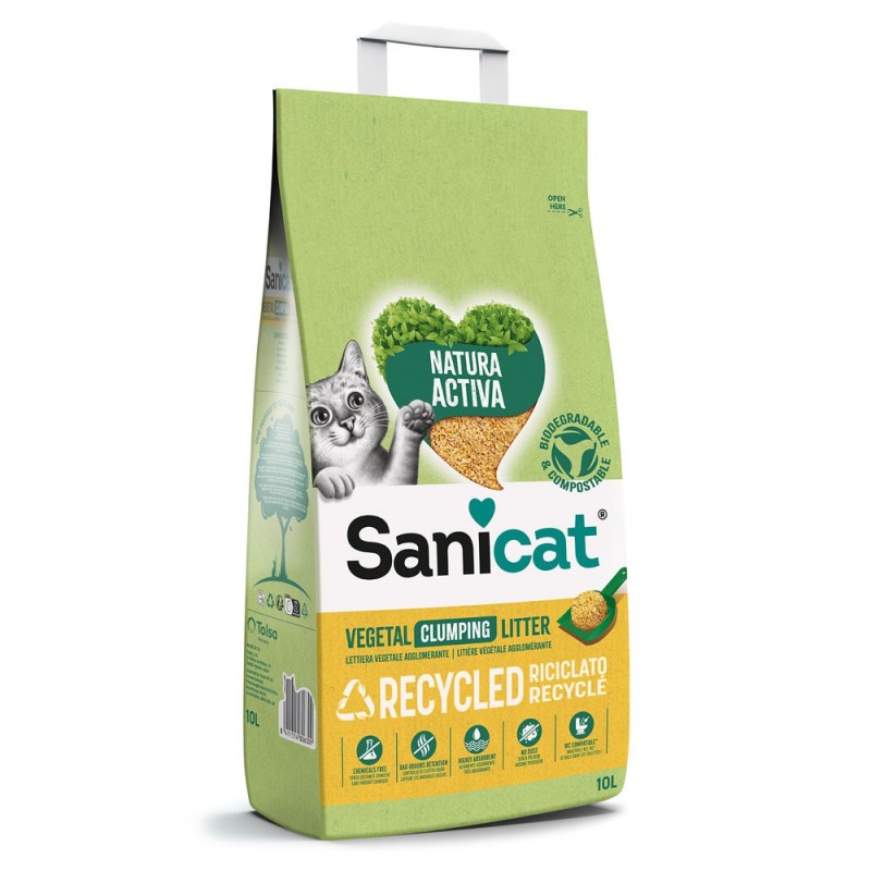 Areia vegetal aglomerante Natura Activa Reciclada - Sanicat
