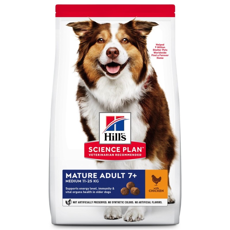 Ração para cão sénior - Hill's Mature Adult 7+ Medium - Frango