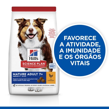 Ração para cão sénior - Hill's Mature Adult 7+ Medium - Frango