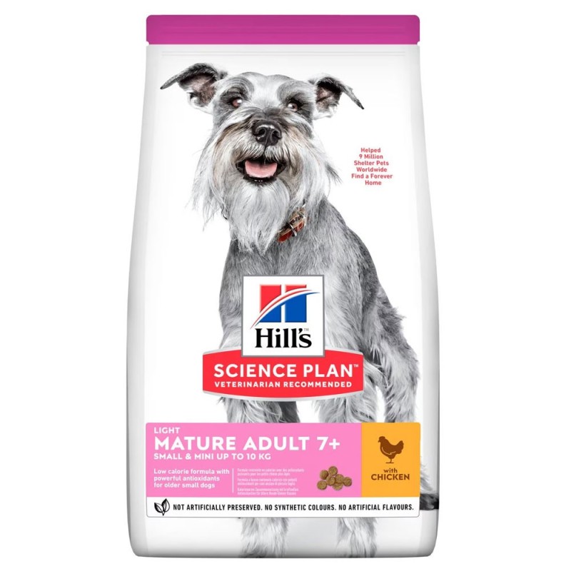 Ração para cão pequeno sénior - Hill's Small & Mini Mature 7+ Light