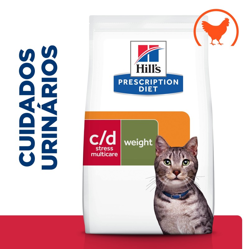 Hill's PD Urinary Stress + Metabolic c/d - Ração seca para gato com problemas urinários e excesso de peso
