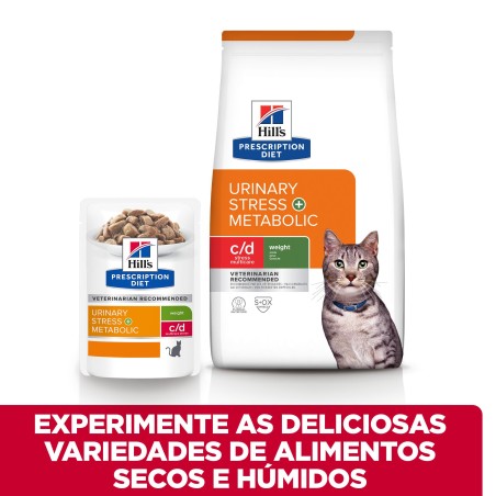Hill's PD Urinary Stress + Metabolic c/d - Ração seca para gato com problemas urinários e excesso de peso
