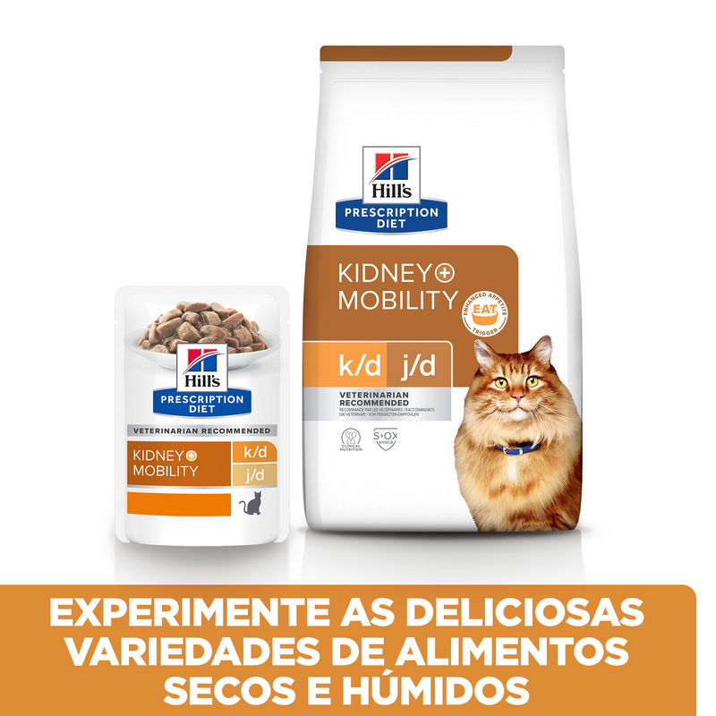 Hill's PD Kidney + Mobility k/d j/d - Ração seca para gato para a saúde renal e articular
