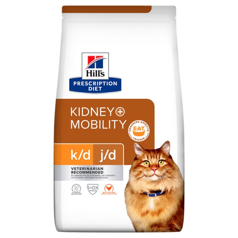 Hill's PD Kidney + Mobility k/d j/d - Ração seca para gato para a saúde renal e articular