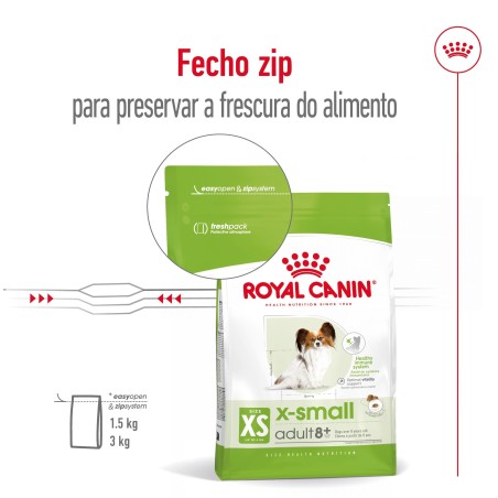 Ração para cão Royal Canin X-Small Adulto 8+