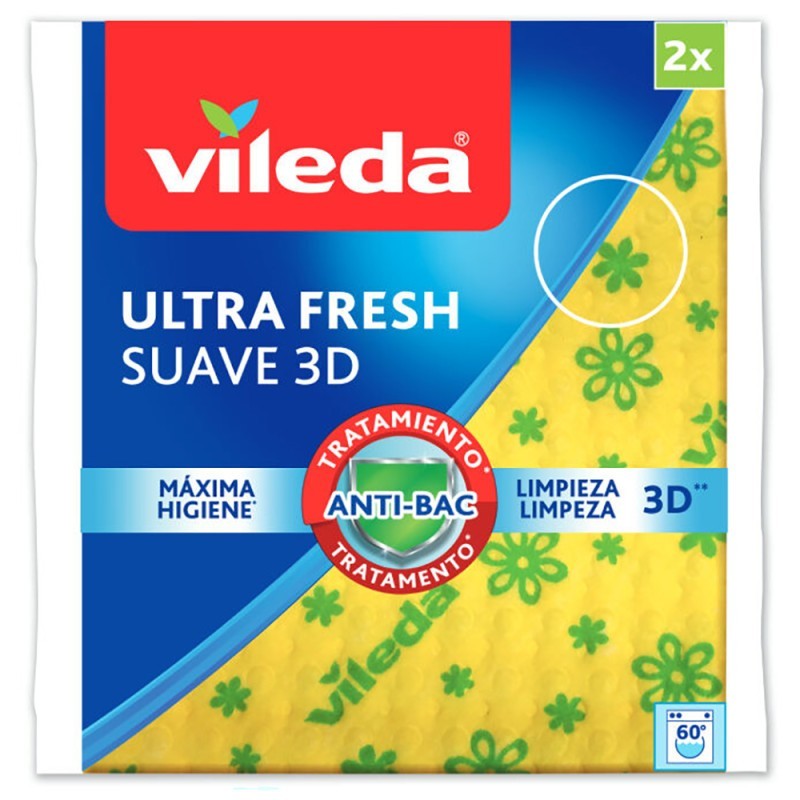 Pano de limpeza suave Ultrafresh 3D - Vileda