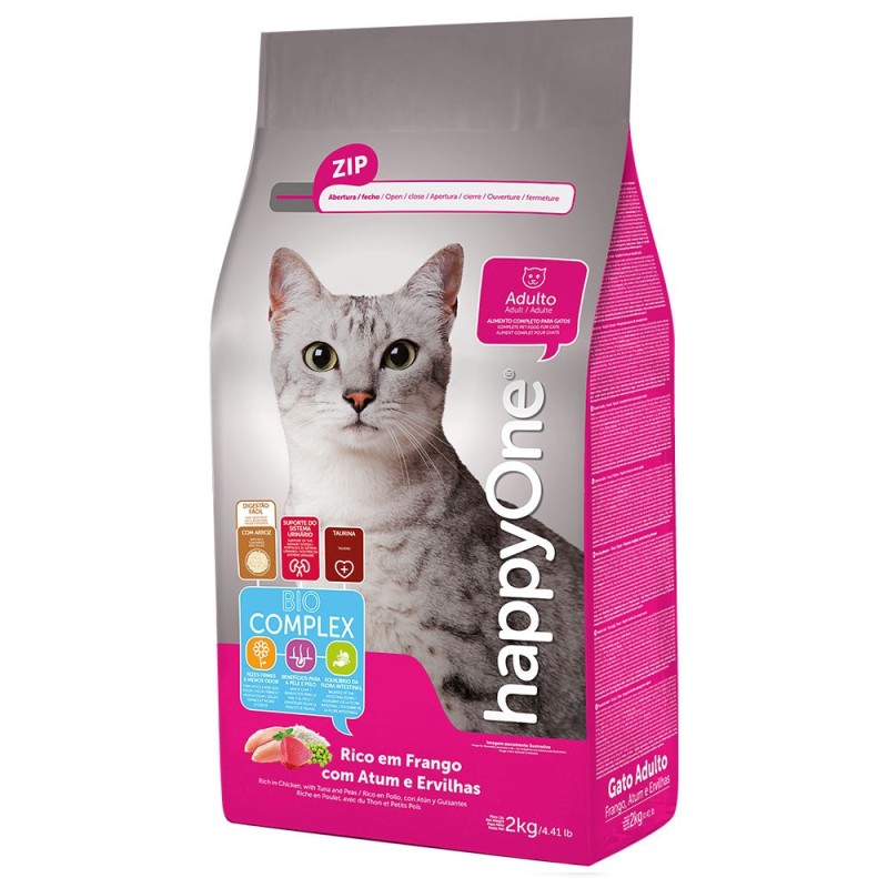Ração para gato happyOne - Atum e frango