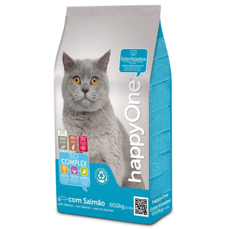 Ração para gato happyOne Esterilizado - Salmão